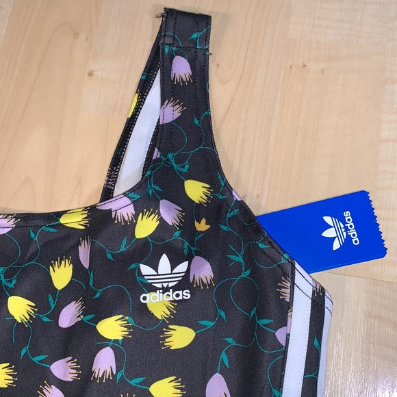 ADIDAS Allover Print Bodysuit - Floral + 3 Stripes - Picture 8 of 12
